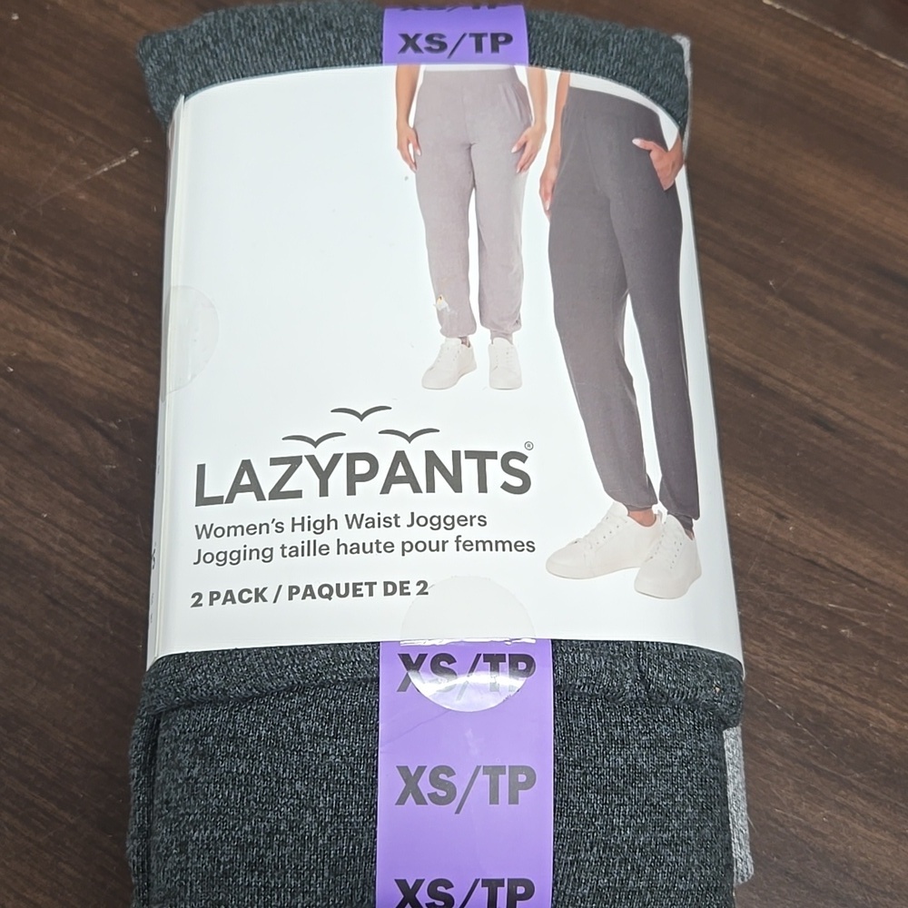 Lazypants Size XS Grey 2 Pack of High Waist Joggers